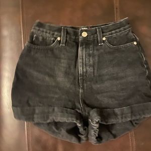 BDG high waisted black denim shorts size 24